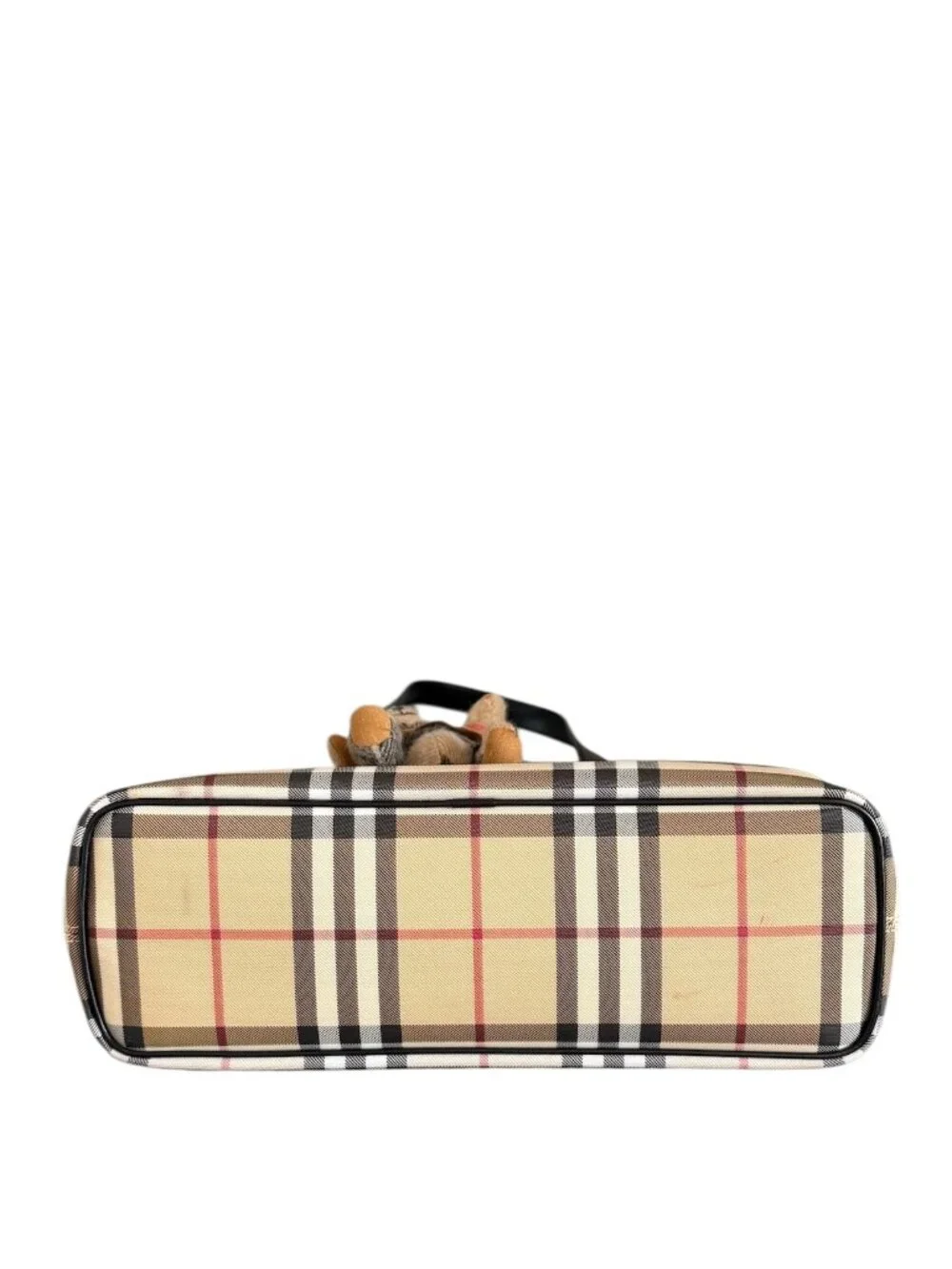 Burberry Nova Check Coated Canvas Tote Bag & Thomas Bear Bag Charm Keychain